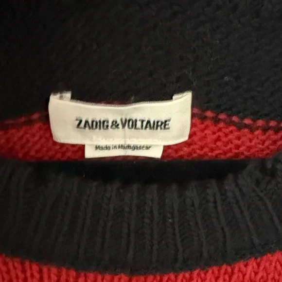 Zadig & Voltaire Mens Bensti Stripes Wool-Blend Sweater - Picture 2 of 6